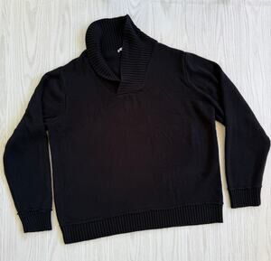 H2H Men’s Size 3XL Red Trim Knit V-Neck Loose Acrylic Sweater